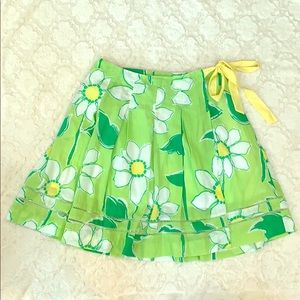 SALE Vintage Lilly Pulitzer Daisy Green Wrap Skirt